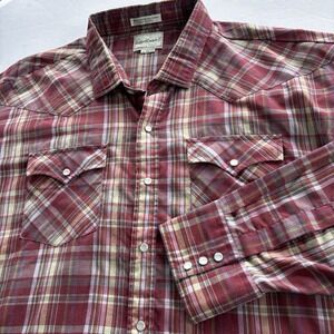 Rugged Country Campus Western Snap Shirt Men's 4X Plaid Long Sleeve Pearl Snaps‎